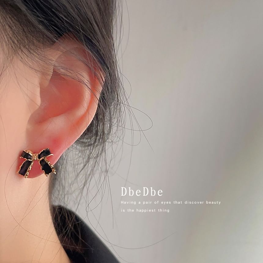 Bow Stud Earring Alloy
