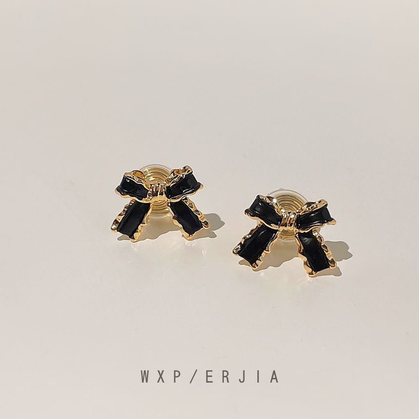 Bow Stud Earring Alloy
