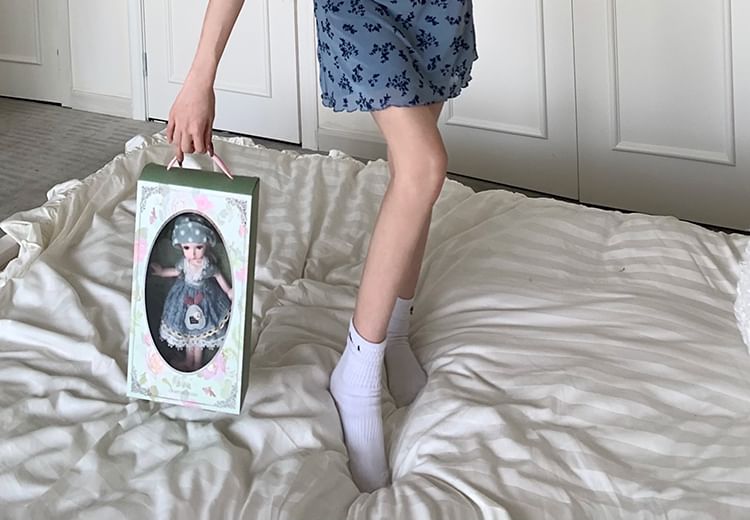 Bodycon Dress Mini Short-Sleeve Floral V-Neck Print