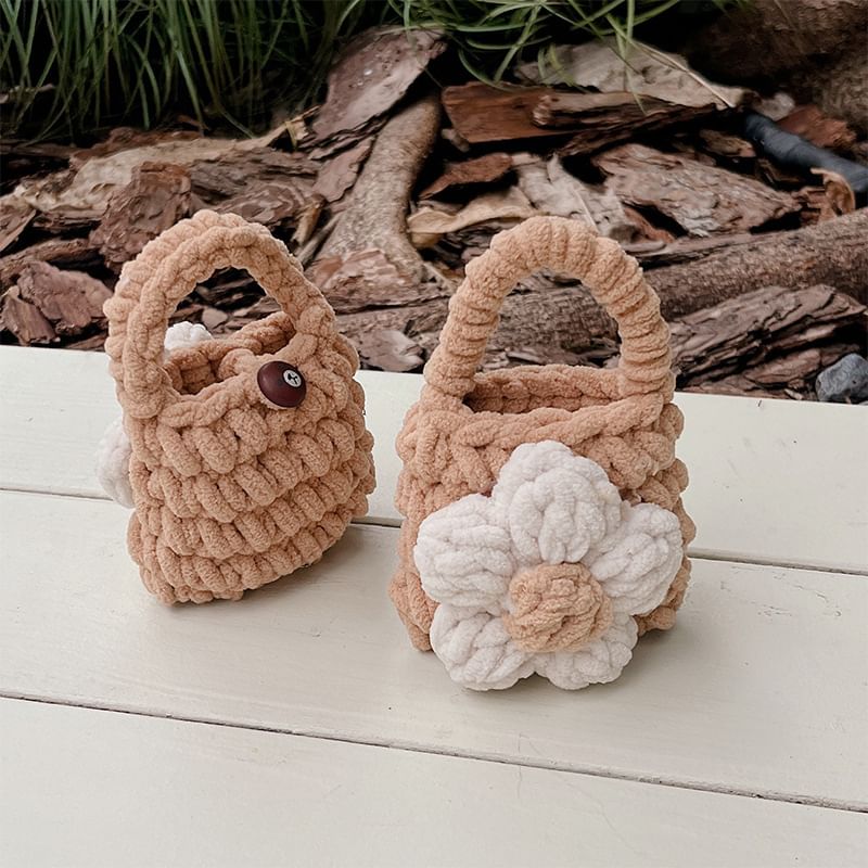 Pouch Knit Floral Case Earphone