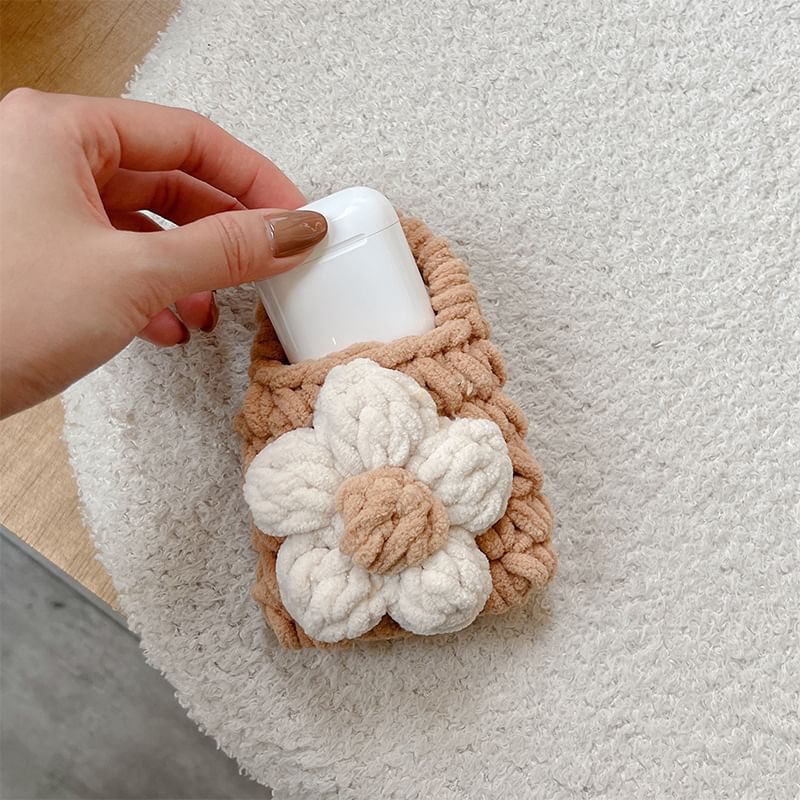 Pouch Knit Floral Case Earphone
