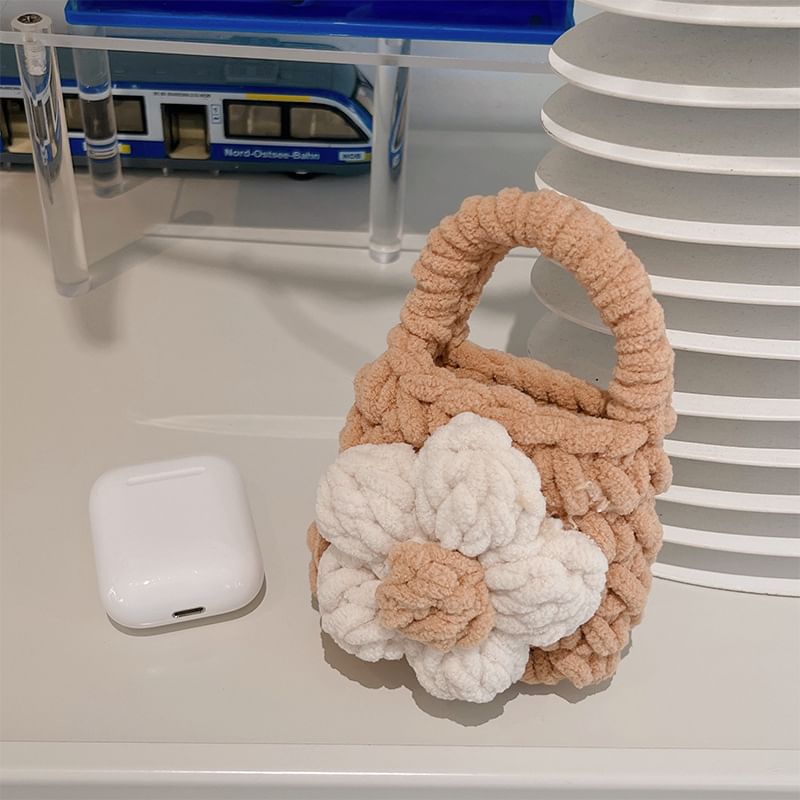 Pouch Knit Floral Case Earphone