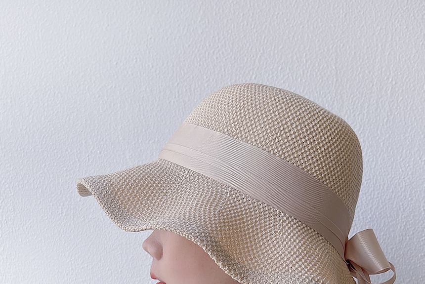 Linen Cotton Hat Bucket Ribbon