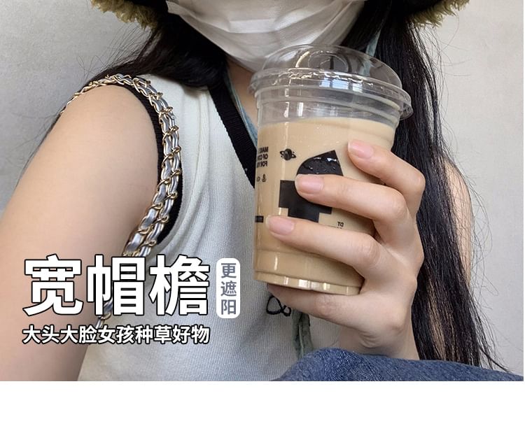 Lettering Bucket Denim Fringed Hat