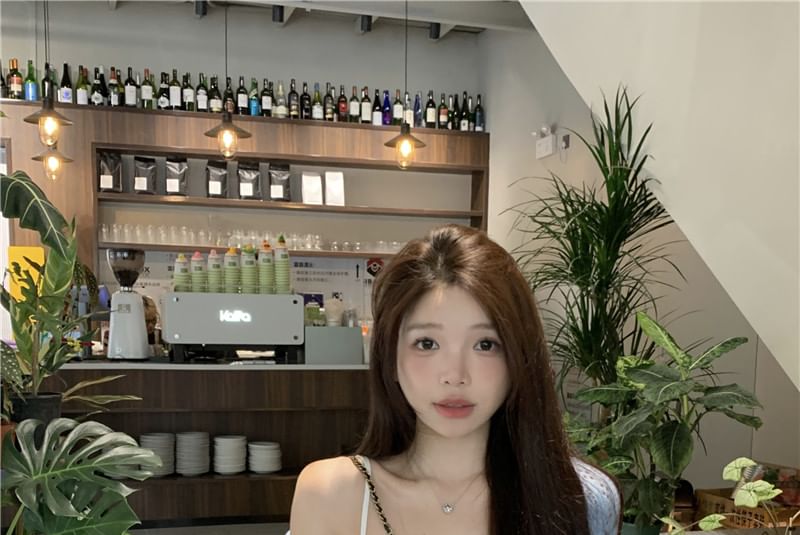 Dress A-Line / Spaghetti Ruffle Mini Print Floral Pointelle Cardigan Plain Strap