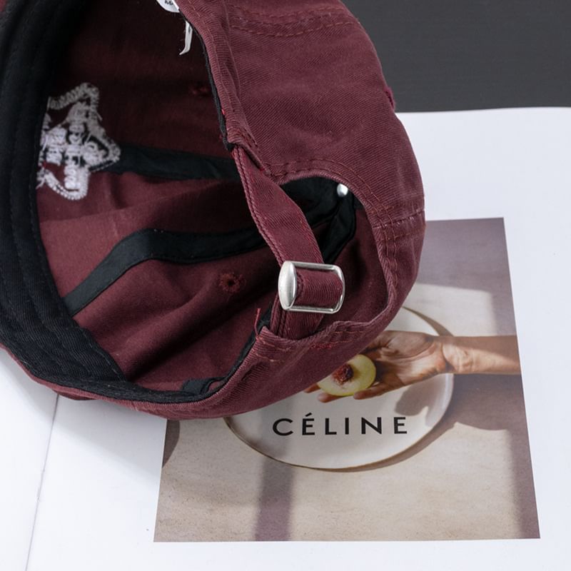 Distressed Baseball Star Cap Applique