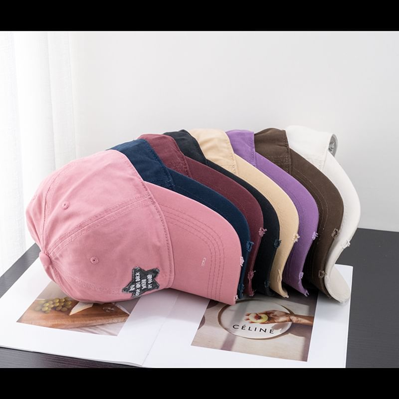 Distressed Baseball Star Cap Applique