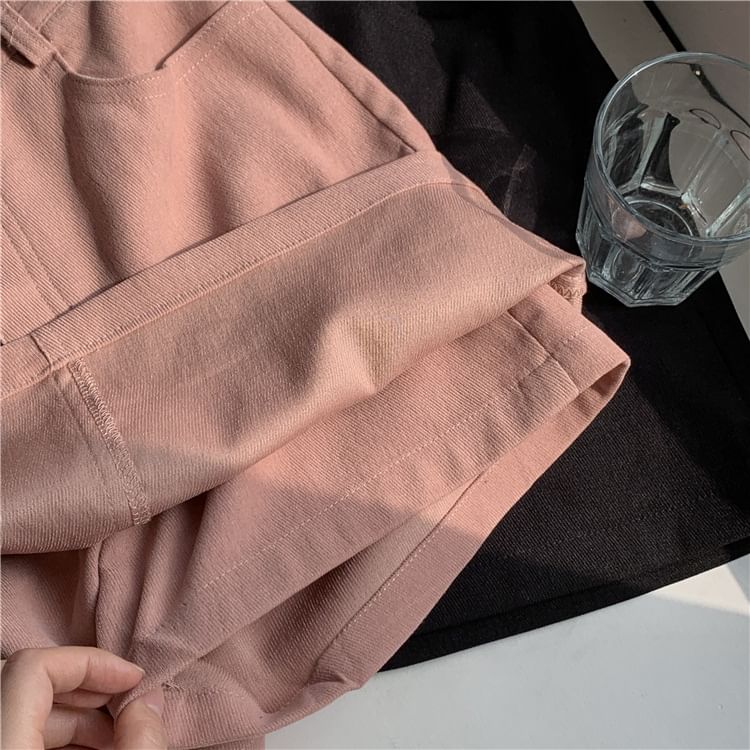 Skirt Mini Plain High Waist A-Line