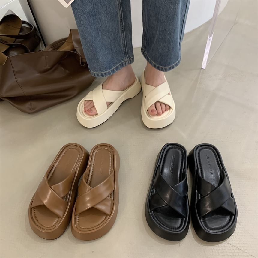 Sandals Strap Slide Cross Platform