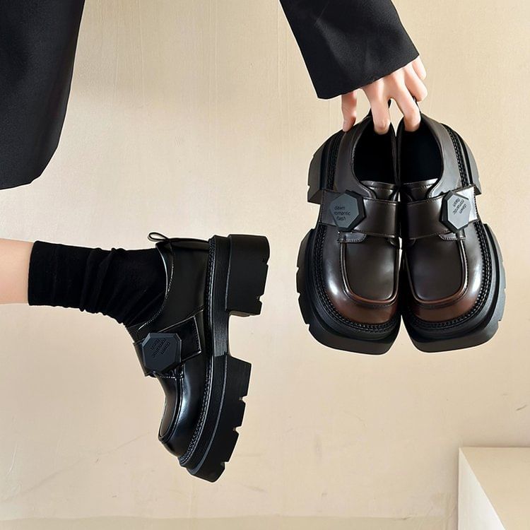 Chunky Heel Loafers Platform