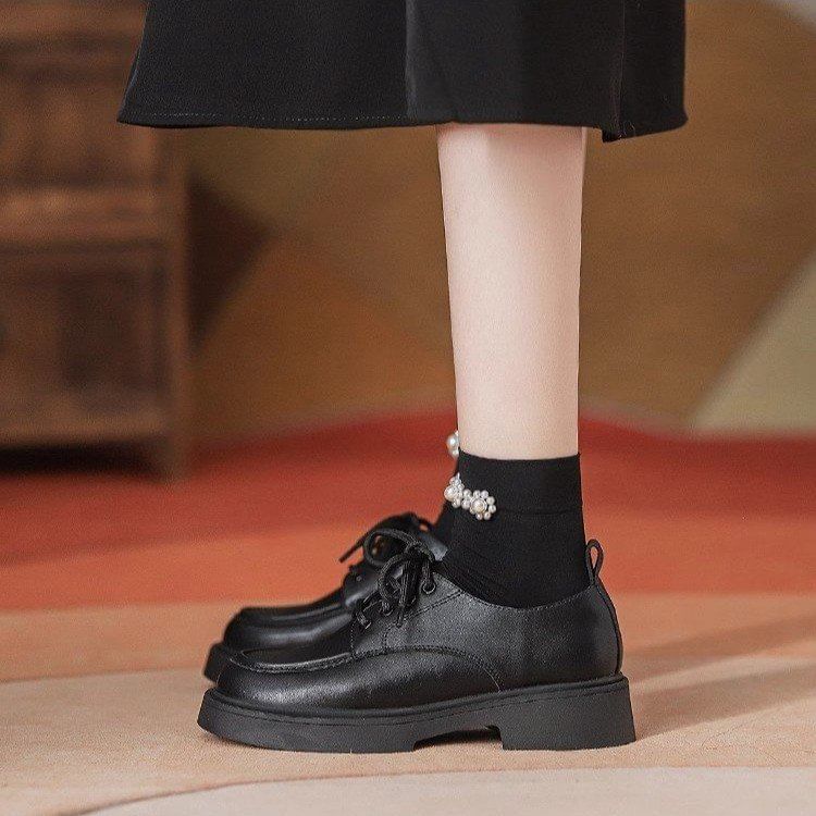 Chunky Lace-Up Platform Shoes Heel