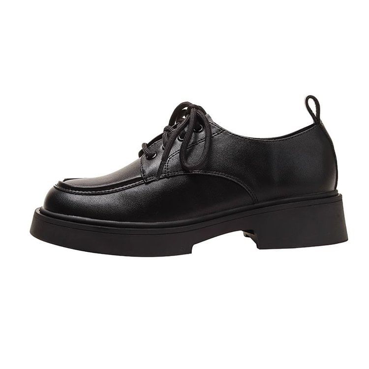 Chunky Lace-Up Platform Shoes Heel