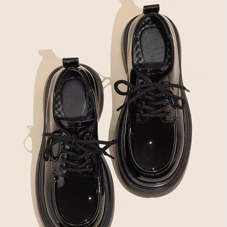 Platform Heel Lace-Up Shoes Chunky