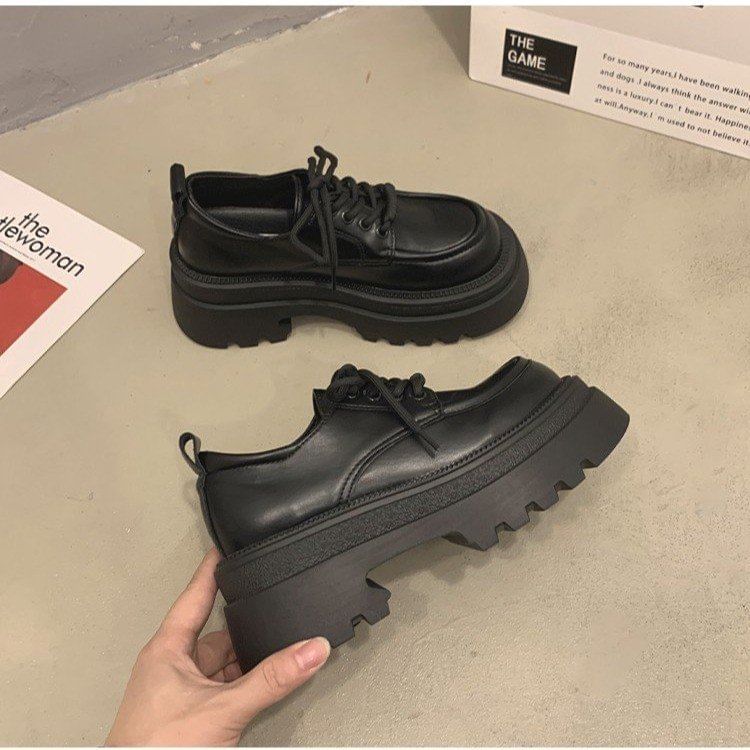 Platform Chunky Lace-Up Shoes Heel