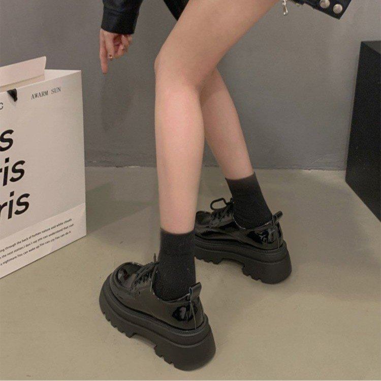 Platform Chunky Lace-Up Shoes Heel