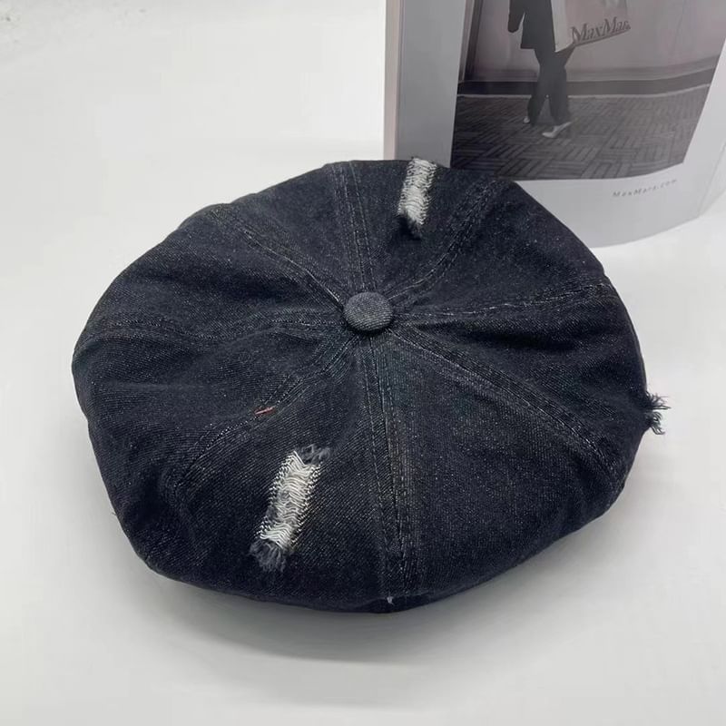 Beret Distressed Denim