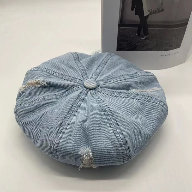 Beret Distressed Denim