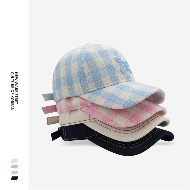 Baseball Embroidered Cap Bow