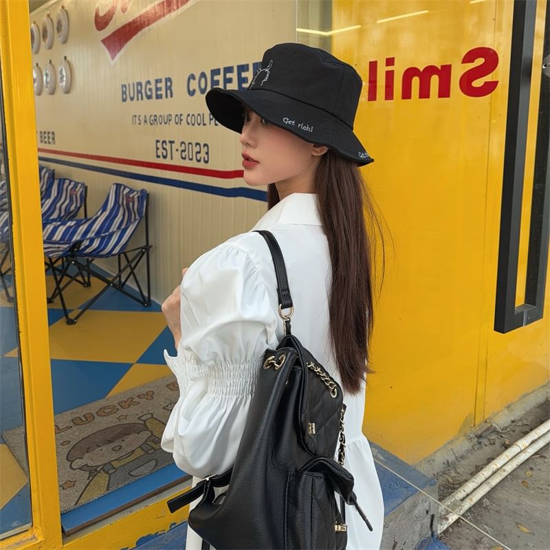 Embroidered Cartoon Hat Bucket