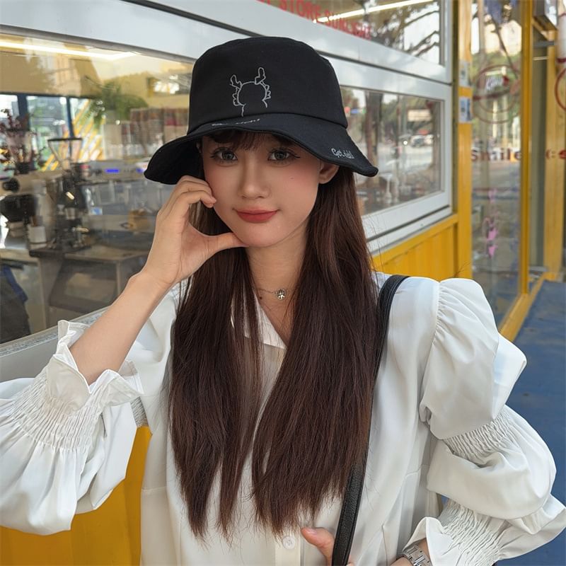 Embroidered Cartoon Hat Bucket