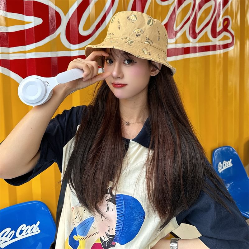 Print Hat Durian Bucket