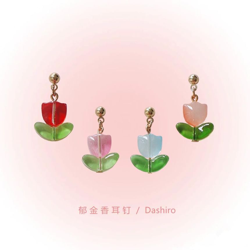 Tulip Alloy Drop Earring