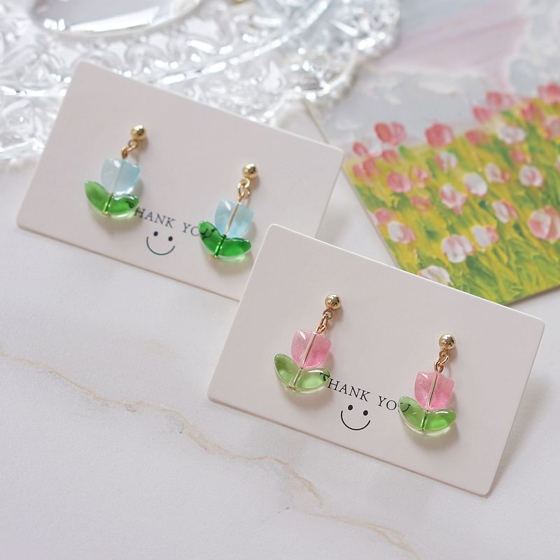 Tulip Alloy Drop Earring