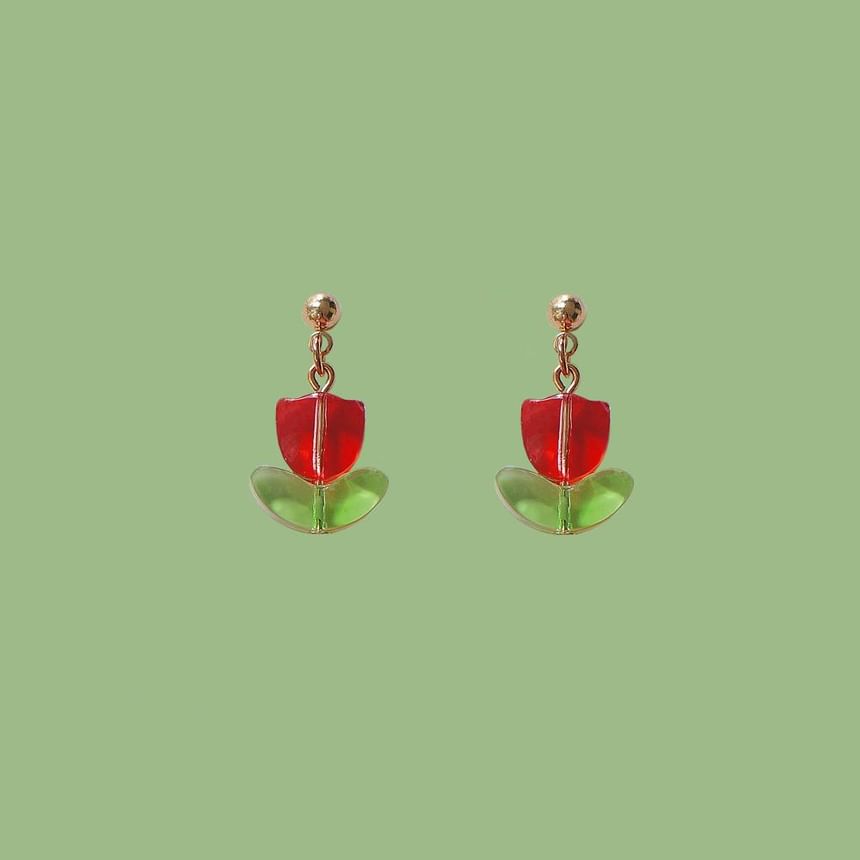 Tulip Alloy Drop Earring