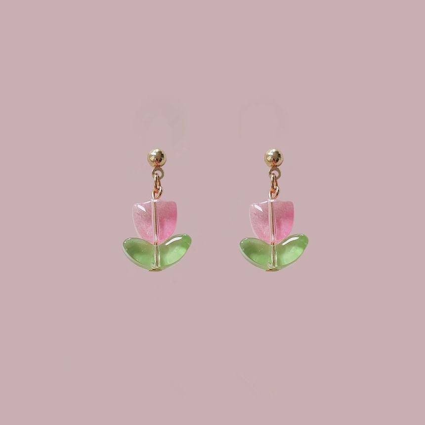 Tulip Alloy Drop Earring