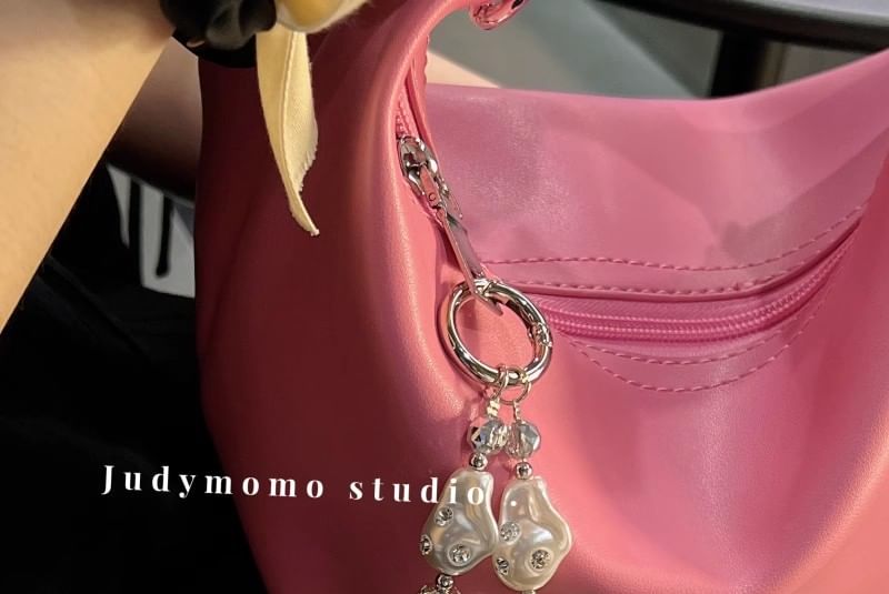 Irregular Strap Pearl Phone Rhinestone Faux