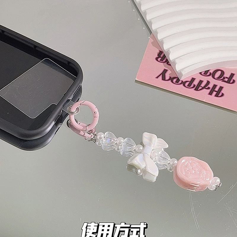 Resin Bow Phone Lanyard with Pad Charm