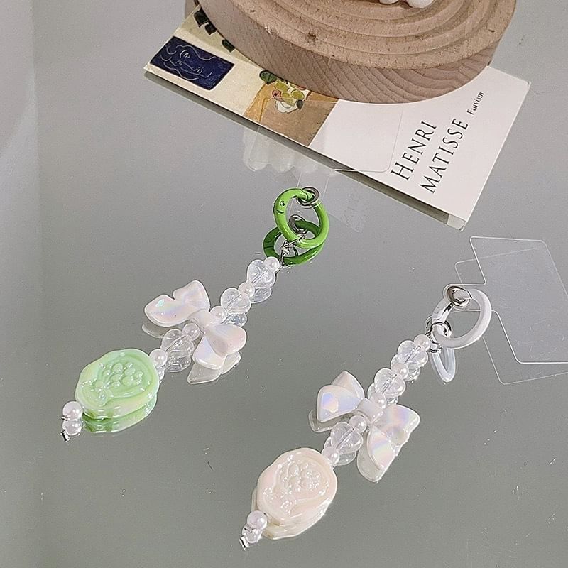 Resin Bow Phone Lanyard with Pad Charm