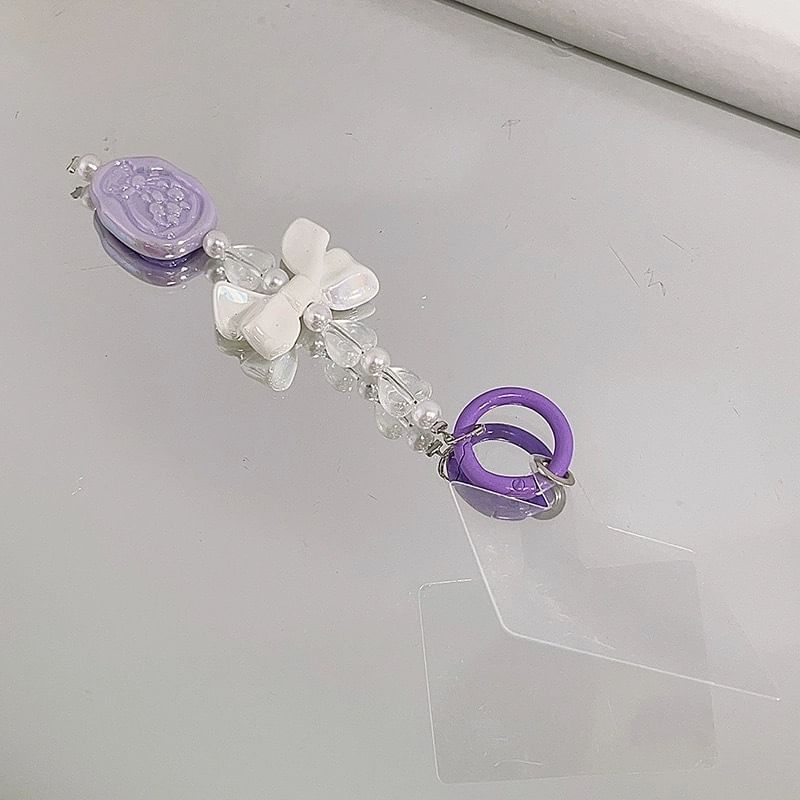 Resin Bow Phone Lanyard with Pad Charm