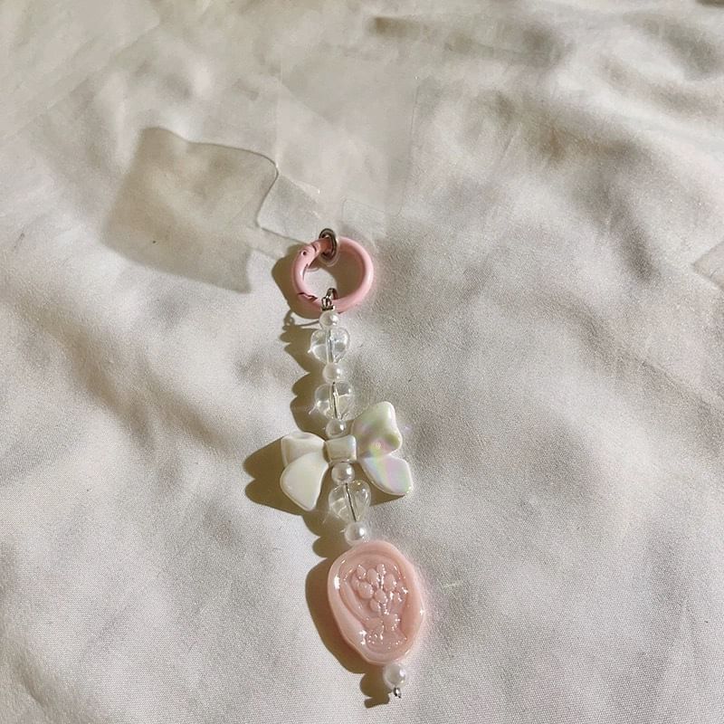 Resin Bow Phone Lanyard with Pad Charm