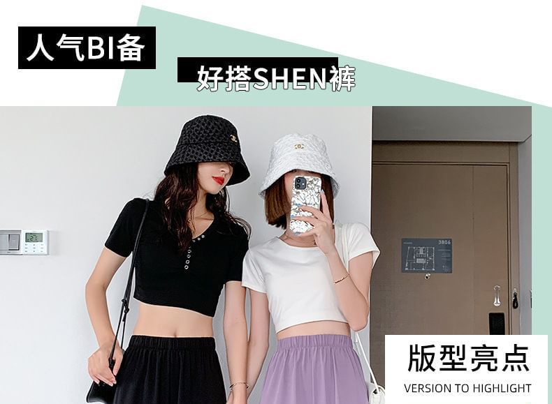 Straight Pants Waist Leg Designs) Plain (Various Elastic