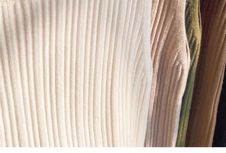 Knit Neck Top Ribbed Tank Crew Plain