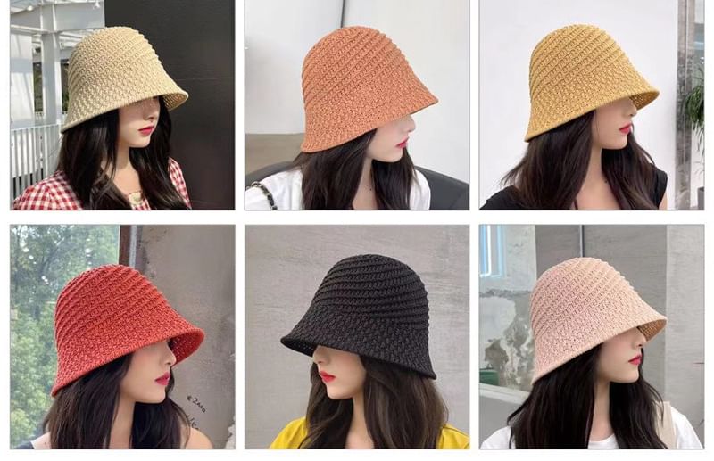 Hat Plain Straw Bucket