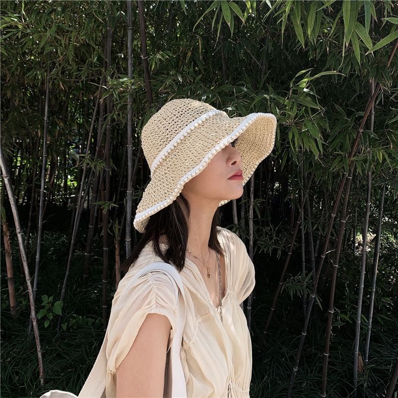 Pearl Sun Faux Hat Straw