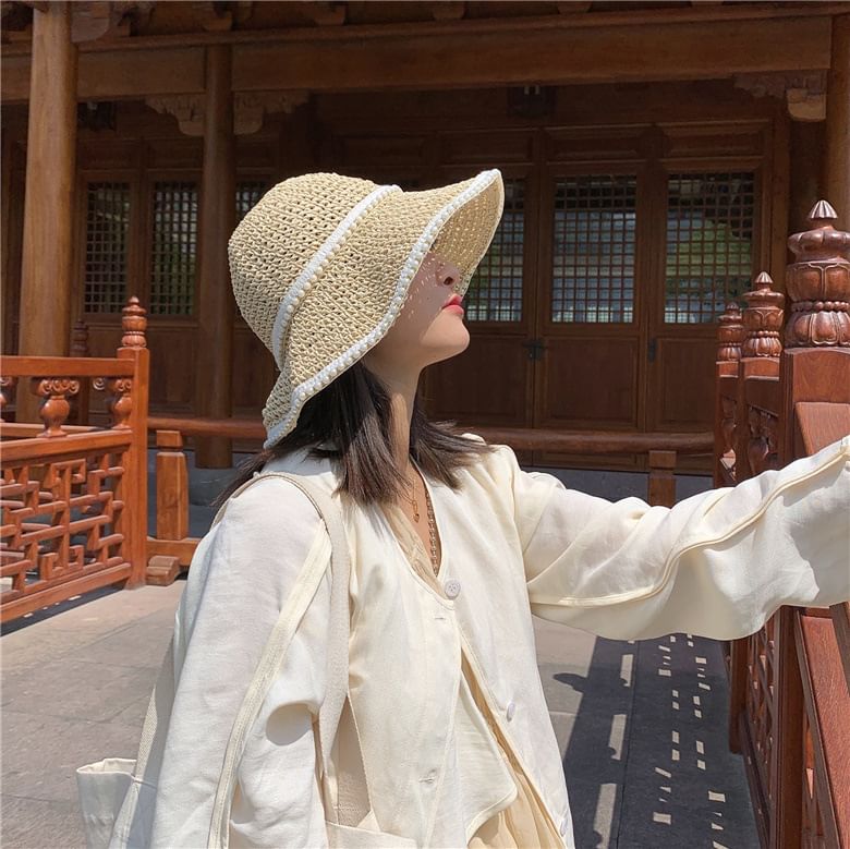 Pearl Sun Faux Hat Straw