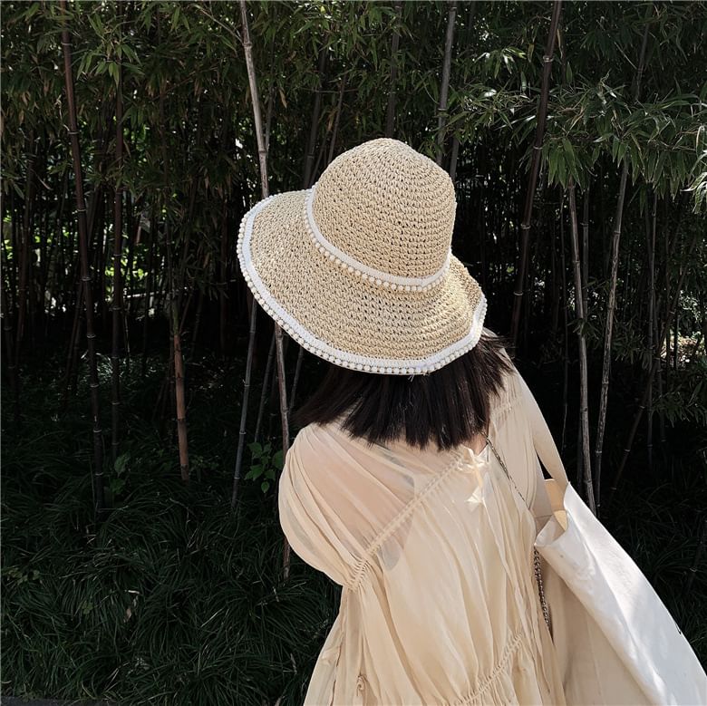 Pearl Sun Faux Hat Straw