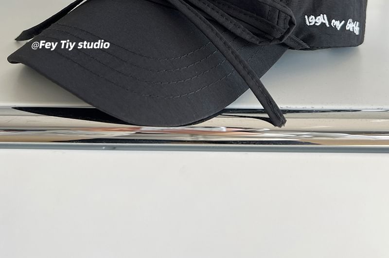 Bow Embroidered Cap Baseball Accent Lettering