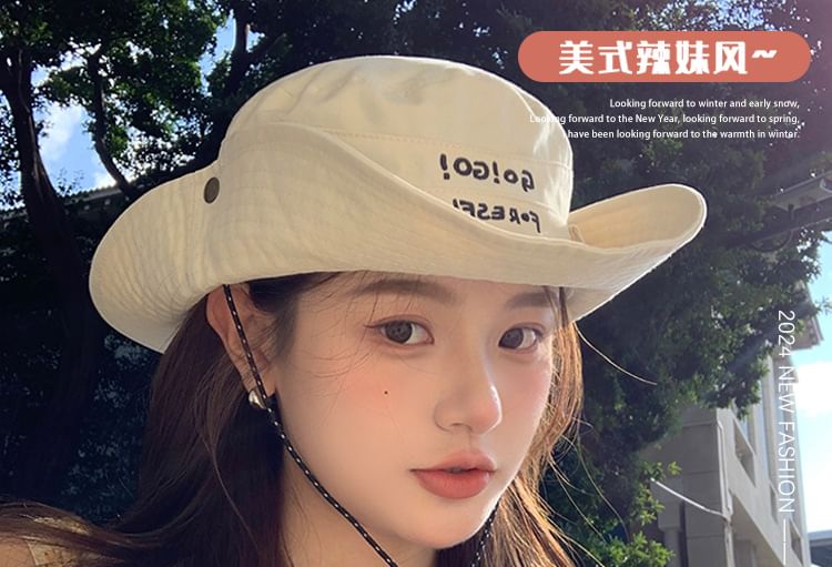 Hat Embroidered Lettering Boonie