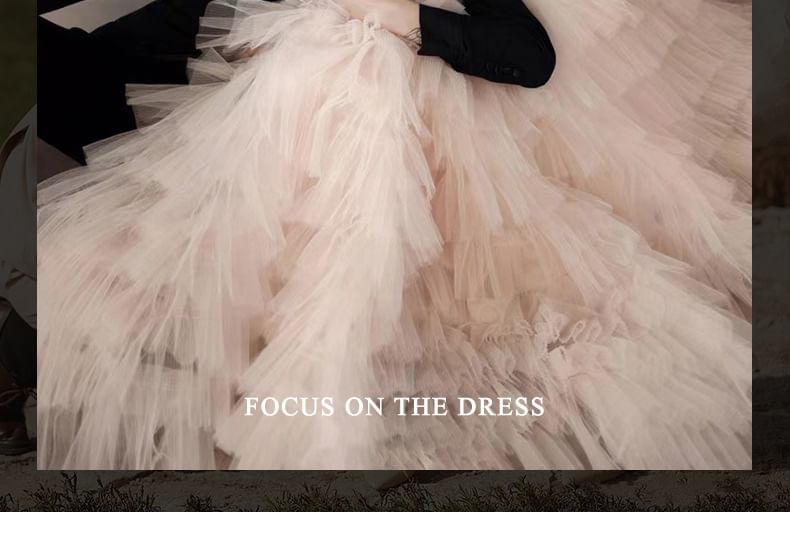 A-Line Gown Tone Strapless Ball Two Ruffle