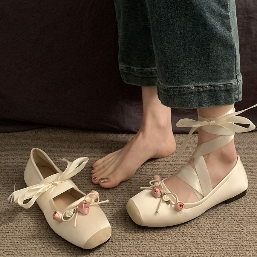 Floral Flats Balletcore Accent
