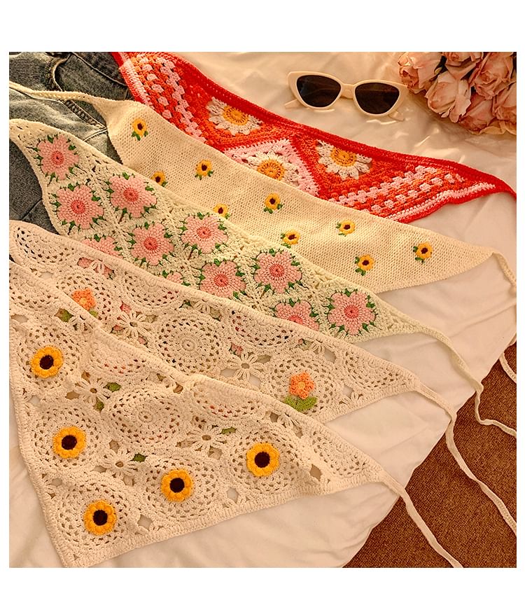 Lace Scarf Crochet Floral