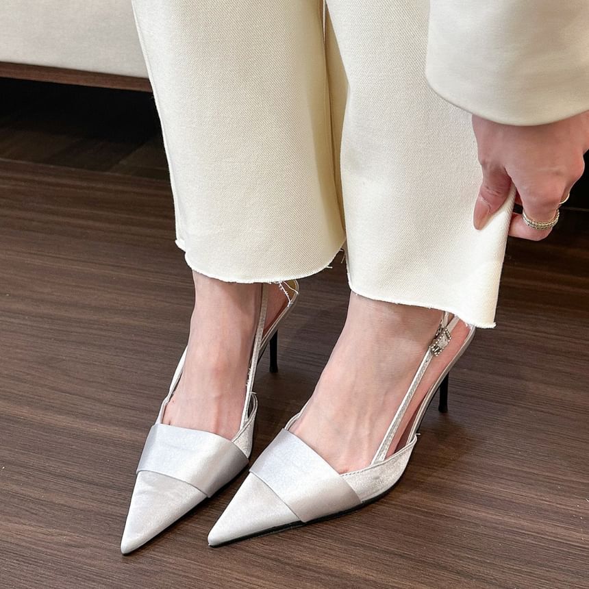 Toe Sandals Pointed Stiletto Slingback Heel