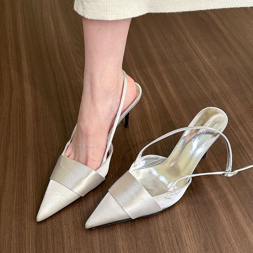 Toe Sandals Pointed Stiletto Slingback Heel
