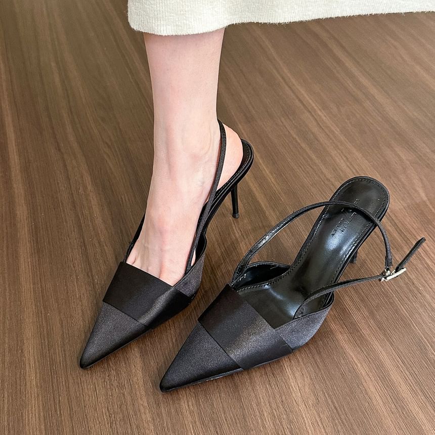 Toe Sandals Pointed Stiletto Slingback Heel