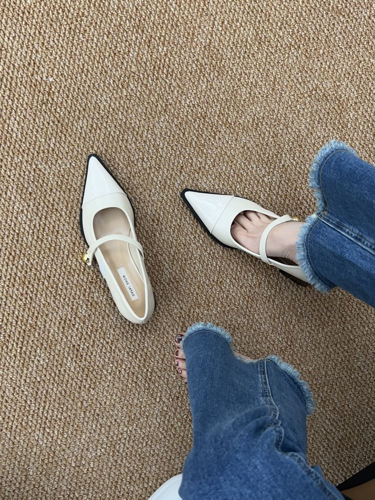 Shoes Chunky Heel Jane Pointed Toe Mary