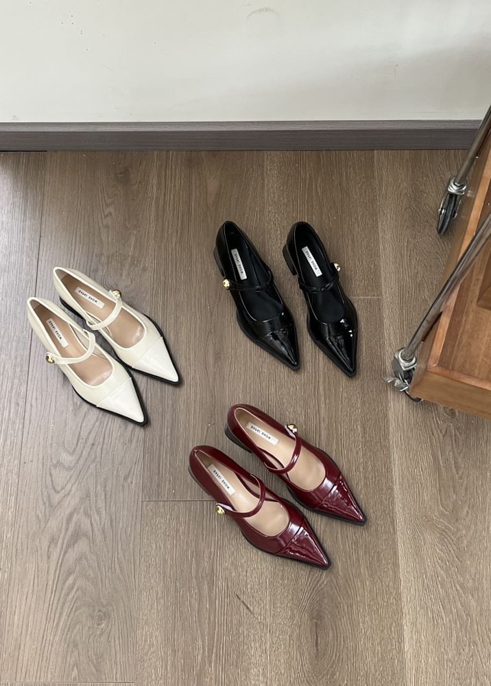 Shoes Chunky Heel Jane Pointed Toe Mary